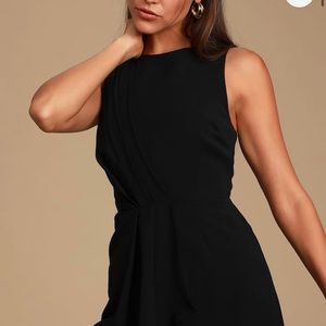 BRAND NEW LULU’S “MY DEAR” BLACK PLEATED SLEEVELESS ROMPER   IN L